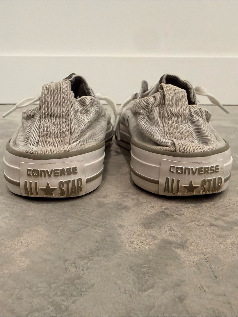 Converse Slip-On Low Top Sneakers in Light Gray and White - Picture 3 of 4